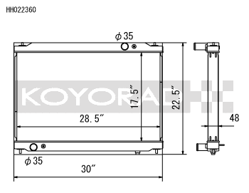 Koyo Aluminum Radiator Nissan R35 GT-R Auto Trans 2009-2025 | HH022360