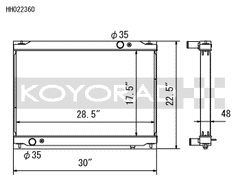 Koyo Aluminum Radiator Nissan R35 GT-R Auto Trans 2009-2025 | HH022360