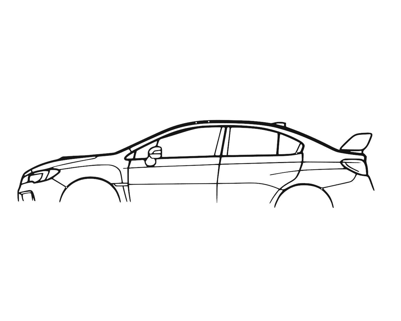 Metalora 15-21 Subaru WRX STI Spoiler Wall Hanging Silhouette-Black