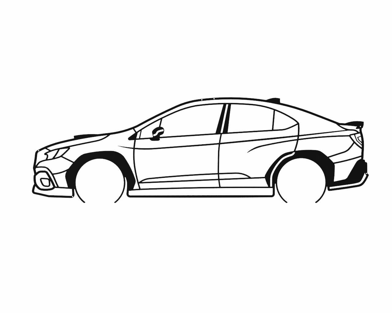 Metalora 22+ Subaru WRX Wall Hanging Silhouette-Black