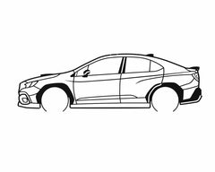 Metalora 22+ Subaru WRX Wall Hanging Silhouette-Black