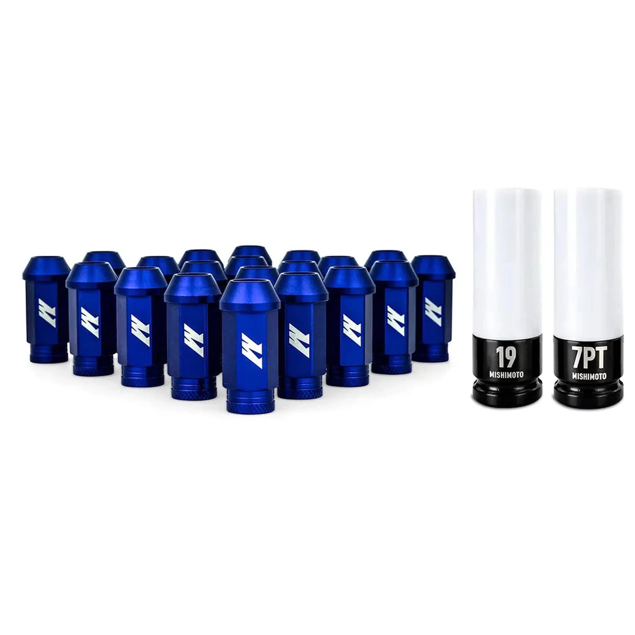 Mishimoto M12x1.25 Blue Locking Lug Nuts 20 Piece Set | MMLG-125-20LBL