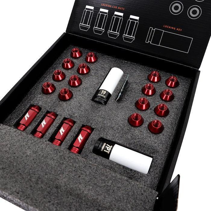 Mishimoto M12x1.25 Red Locking Lug Nuts 20 Piece Set | MMLG-125-20LRD