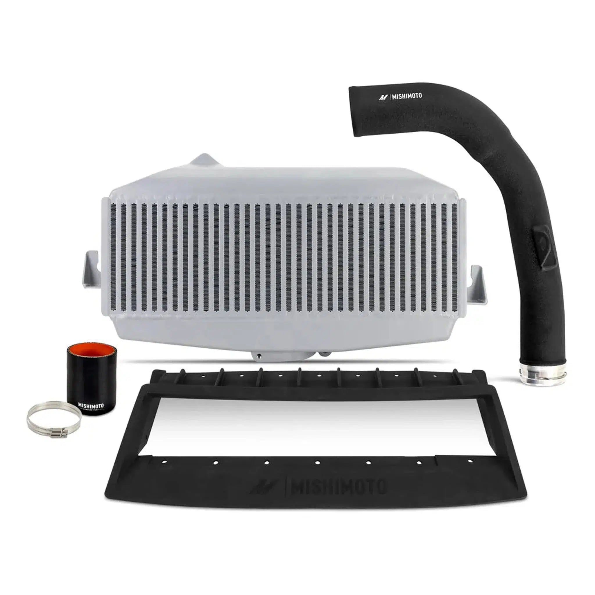 Mishimoto Top Mount Intercooler Kit Silver Core Black Pipes Subaru WRX 2022-2026 | MMTMIC-WRX-22KSLBK