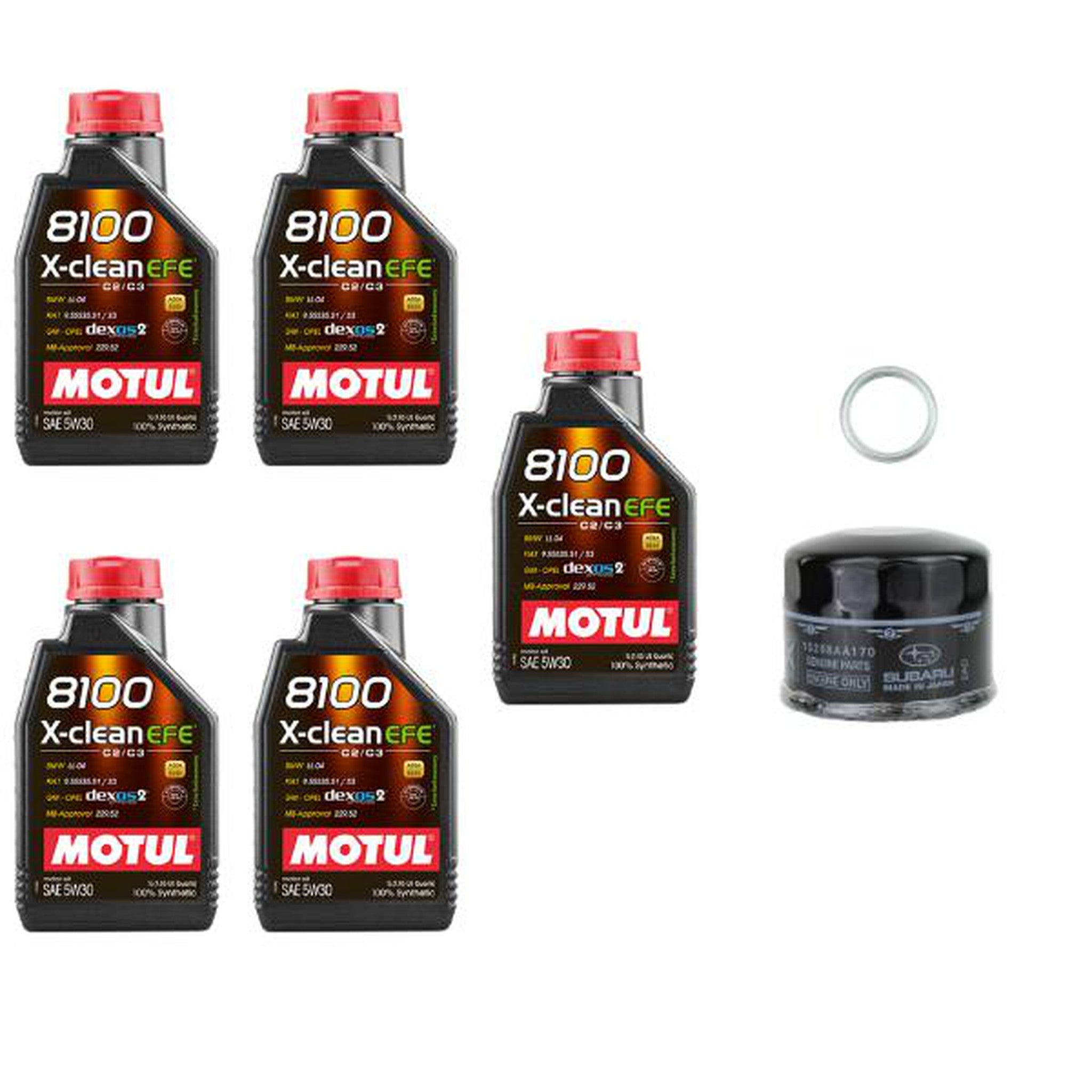 Motul 8100 5W30 XClean Engine Oil Maintenance Kit Subaru WRX 2223