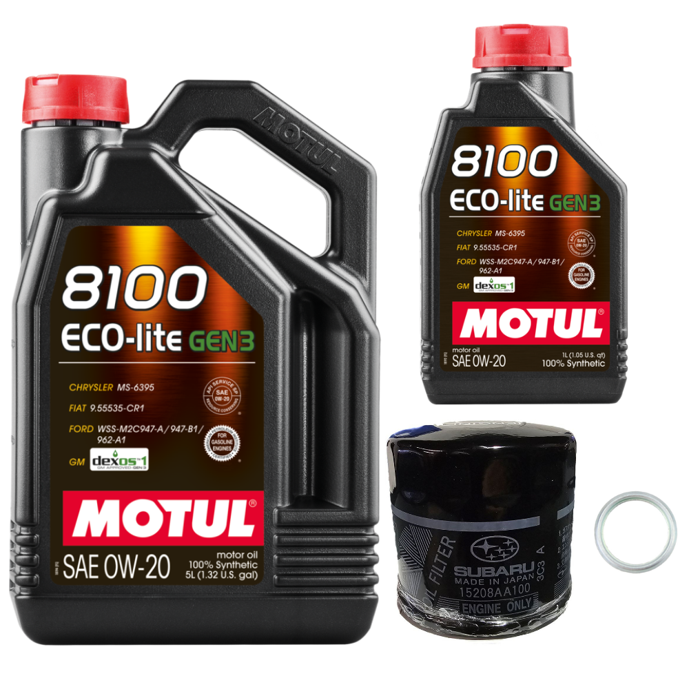 Motul Oil Change Kit 8100 ECO-LITE GEN3 0W-20 Subaru Forester 2.5L FB25 2011-2013