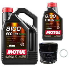 Motul Oil Change Kit 8100 ECO-LITE GEN3 0W-20 Subaru Forester 2.5L FB25 2011-2013