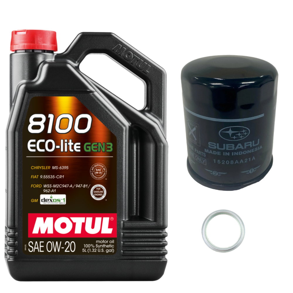 Motul Oil Change Kit 8100 ECO-LITE GEN3 0W-20 Subaru Legacy 2.5L FB25 2020-2022