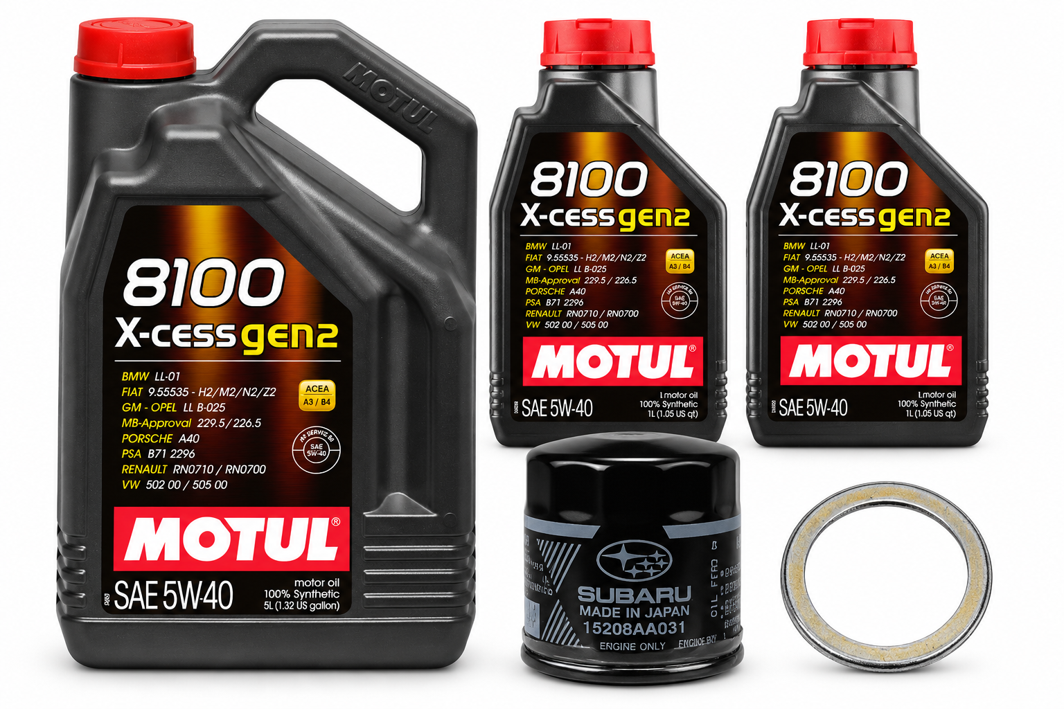 Motul Oil Change Kit 8100 X-CESS Gen 2 5W-40 7L Subaru Legacy / Outback 2010–2019 3.6L