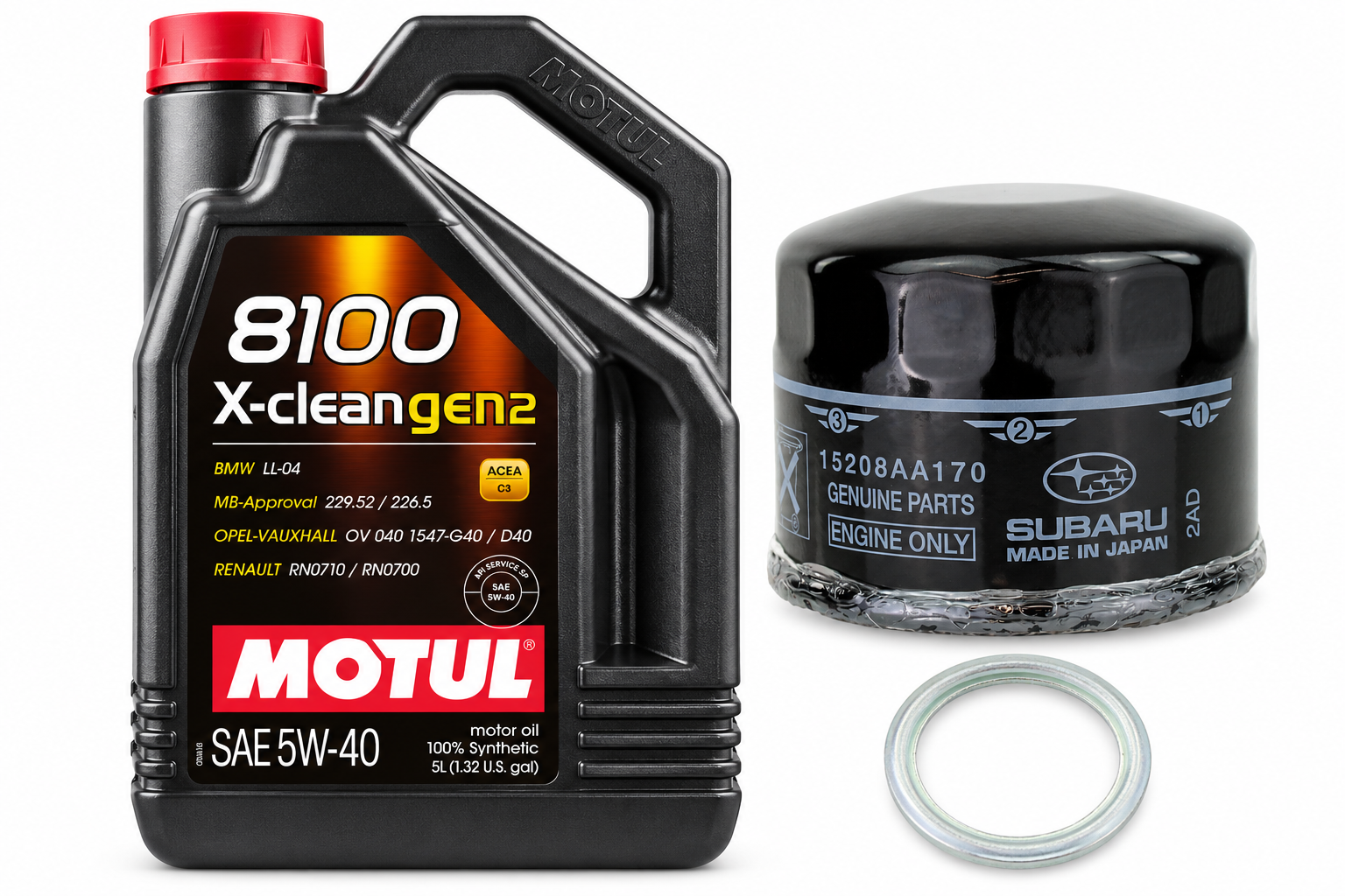 Motul Oil Change Kit 8100 X-CLEAN Gen 2 5W-40 5L Subaru WRX 2022 2.4L Turbo