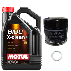 Motul Oil Change Kit 8100 X-Clean+ 5W-30 Subaru Forester XT 2004-2013