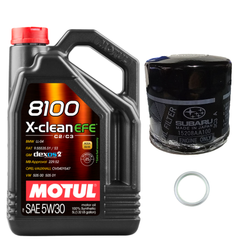 Motul Oil Change Kit 8100 X-Clean EFE 5W-30 Subaru Legacy 2.5L EJ253 2010-2012