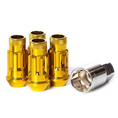 Muteki SR48 Open End Locking Lug Nut 12x1.25 48mm Set of 4 Gold Chrome | 32901Z