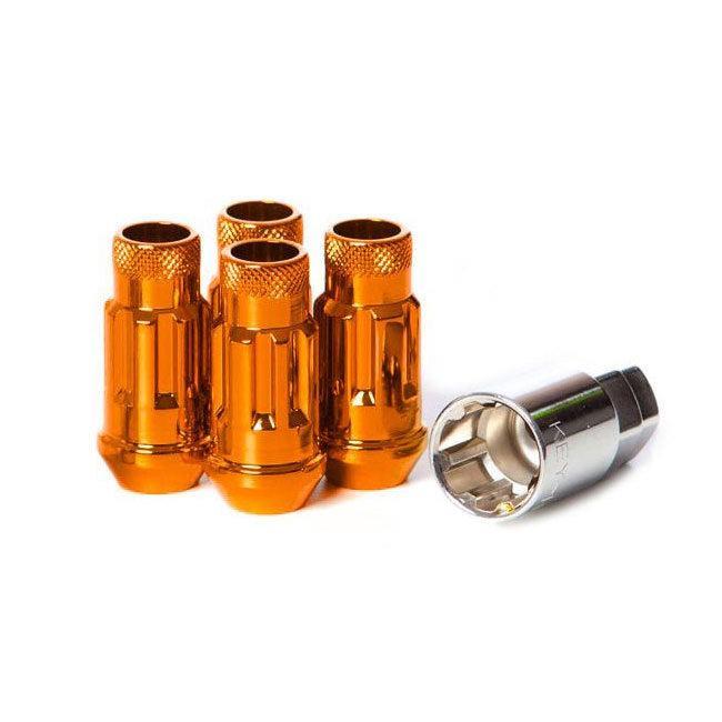 Muteki SR48 Open End Locking Lug Nut 12x1.25 48mm Set of 4 Orange | 32901O