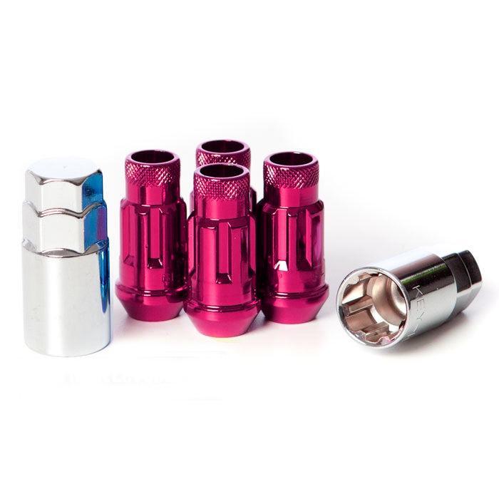 Muteki SR48 Open End Locking Lug Nut 12x1.25 48mm Set of 4 Pink | 32901K
