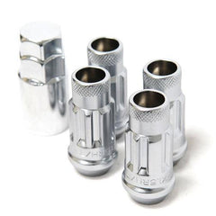 Muteki SR48 Open End Locking Lug Nut 12x1.25 48mm Set of 4 Silver | 32901SS