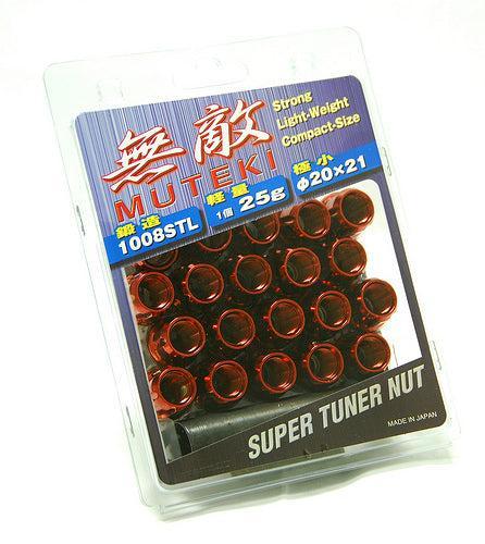 Muteki Super Tuner Open-Ended Lug Nuts 12x1.50mm Red