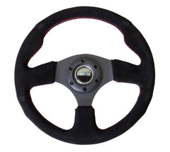 NRG 320mm Race Series Sport Steering Wheel Suede Steering wheel w/ Red Stitch | RST-012S-RS