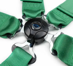 NRG 5PT 3in. Seat Belt Harness / Cam Lock - Green | SBH-B6PCGN