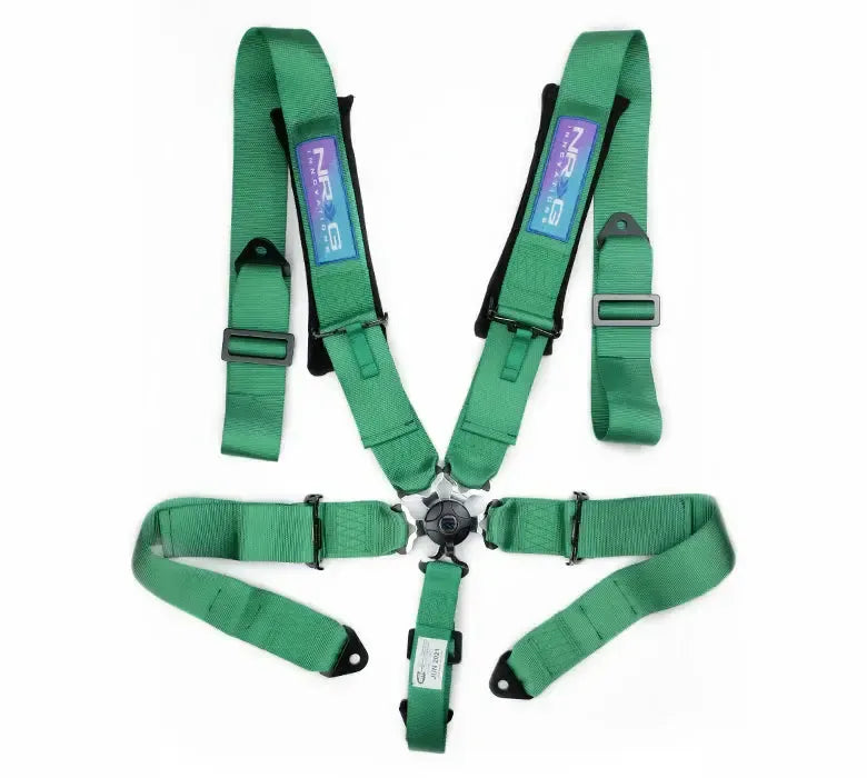 NRG 5PT 3in. Seat Belt Harness / Cam Lock - Green | SBH-B6PCGN