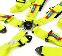 NRG 5PT 3in. Seat Belt Harness / Cam Lock - Neon Green | SBH-B6PCNG