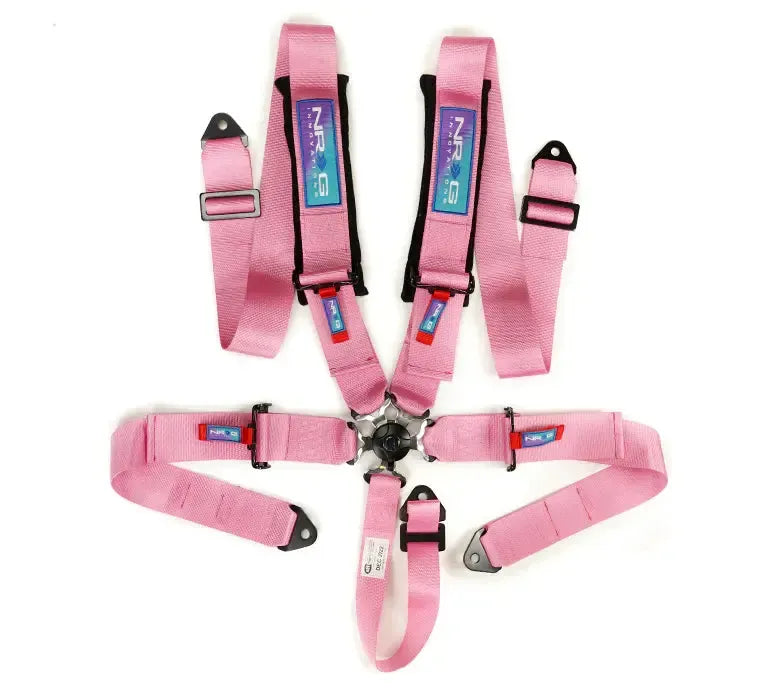 NRG 5PT 3in. Seat Belt Harness / Cam Lock - Pink | SBH-B6PCPK