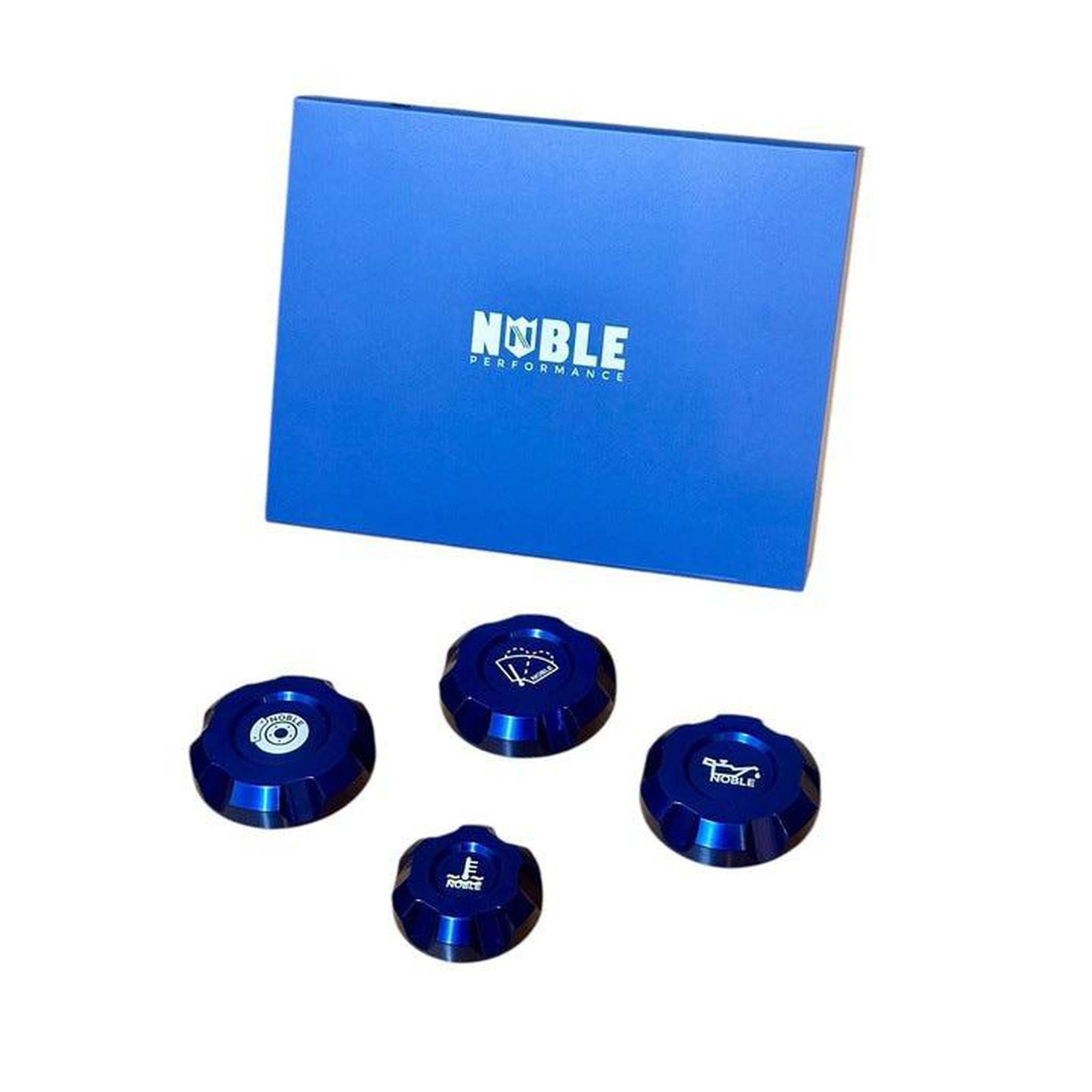 Noble Billet Fluid Reservoir Cap Set (Blue) - 2015-2026 Subaru WRX / STI - 2022-2026 BRZ / GR86