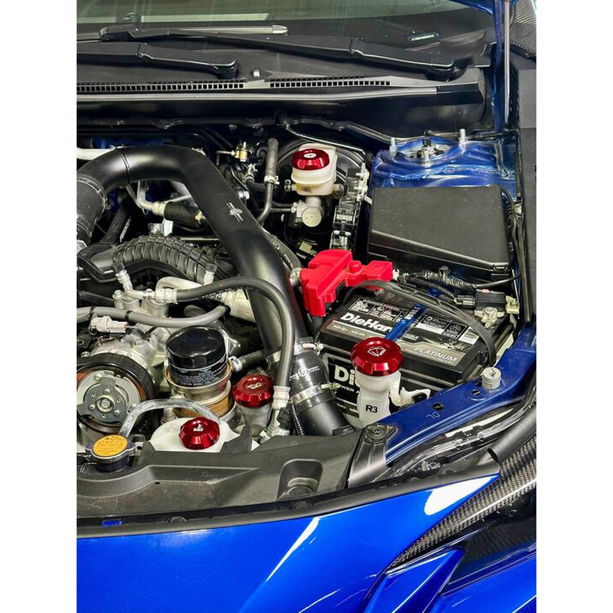 Noble Billet Fluid Reservoir Cap Set (Red) - 2015-2026 Subaru WRX / STI - 2022-2026 BRZ / GR86