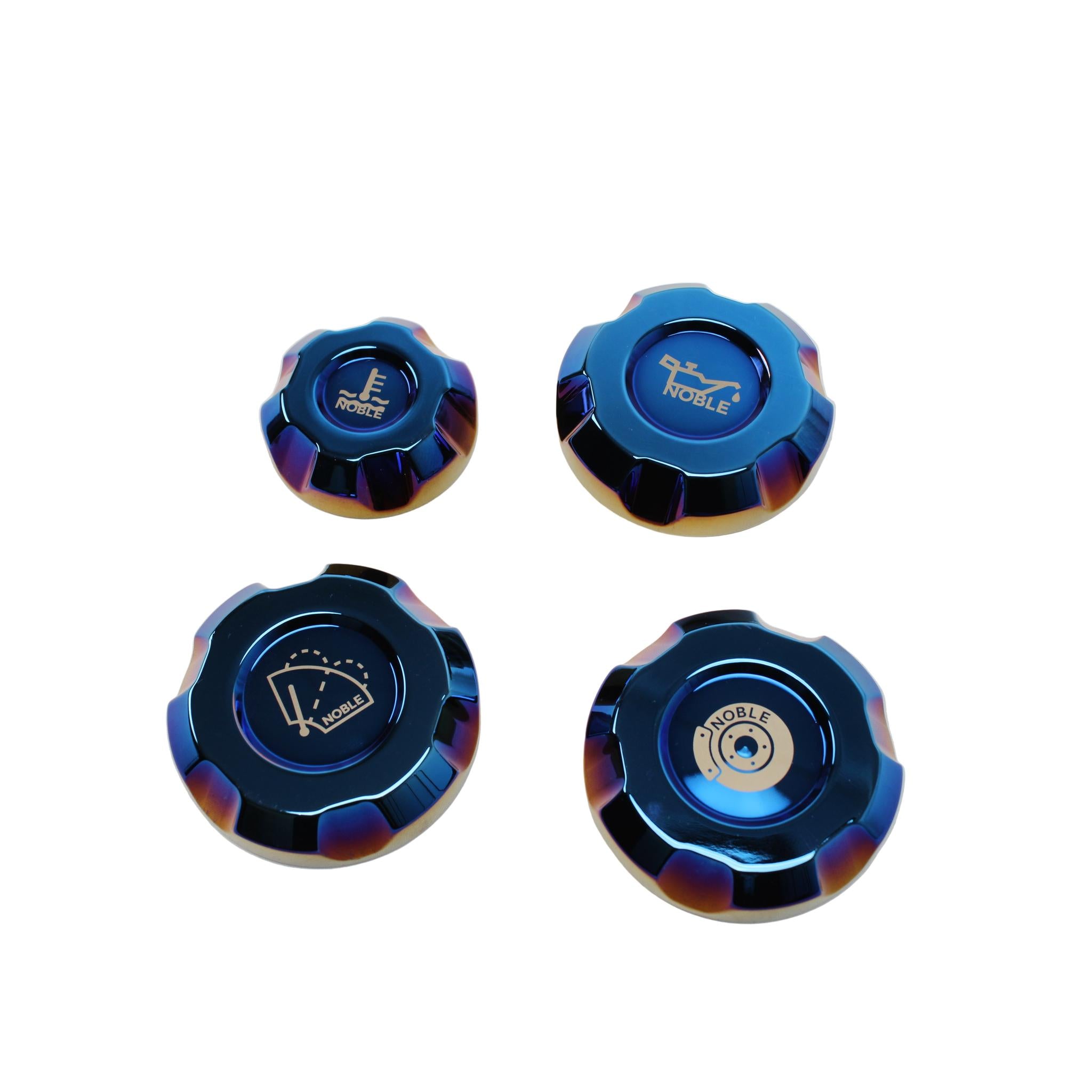 Noble Billet Fluid Reservoir Cap Set (Titanium) - 2022-2026 Subaru WRX