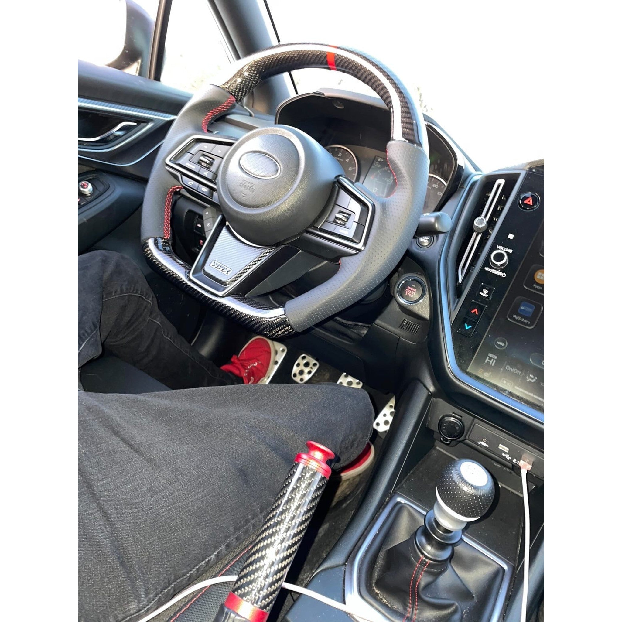 Noble Carbon 1L Racer Steering Wheel (Carbon Fiber / Leather) Subaru WRX 2022-2026