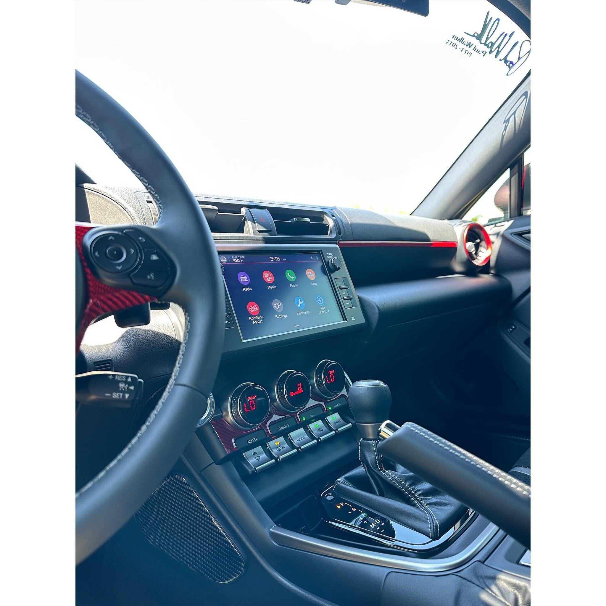 Noble Carbon Fiber Below AC Controls Trim Overlays 22-24 Subaru BRZ / Toyota GR86