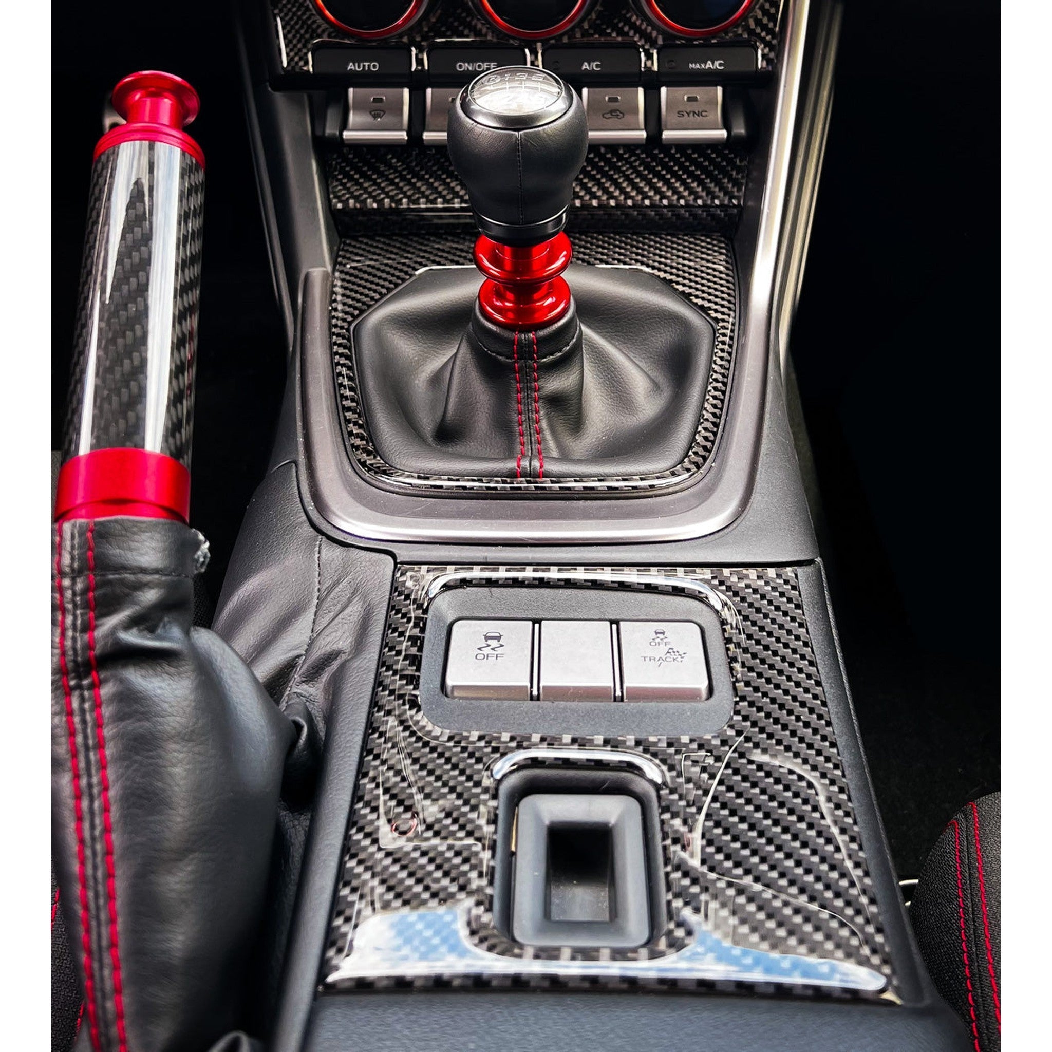 Noble Carbon Fiber Console Trim Overlay Manual Subaru BRZ / Toyota GR86 2022-2026