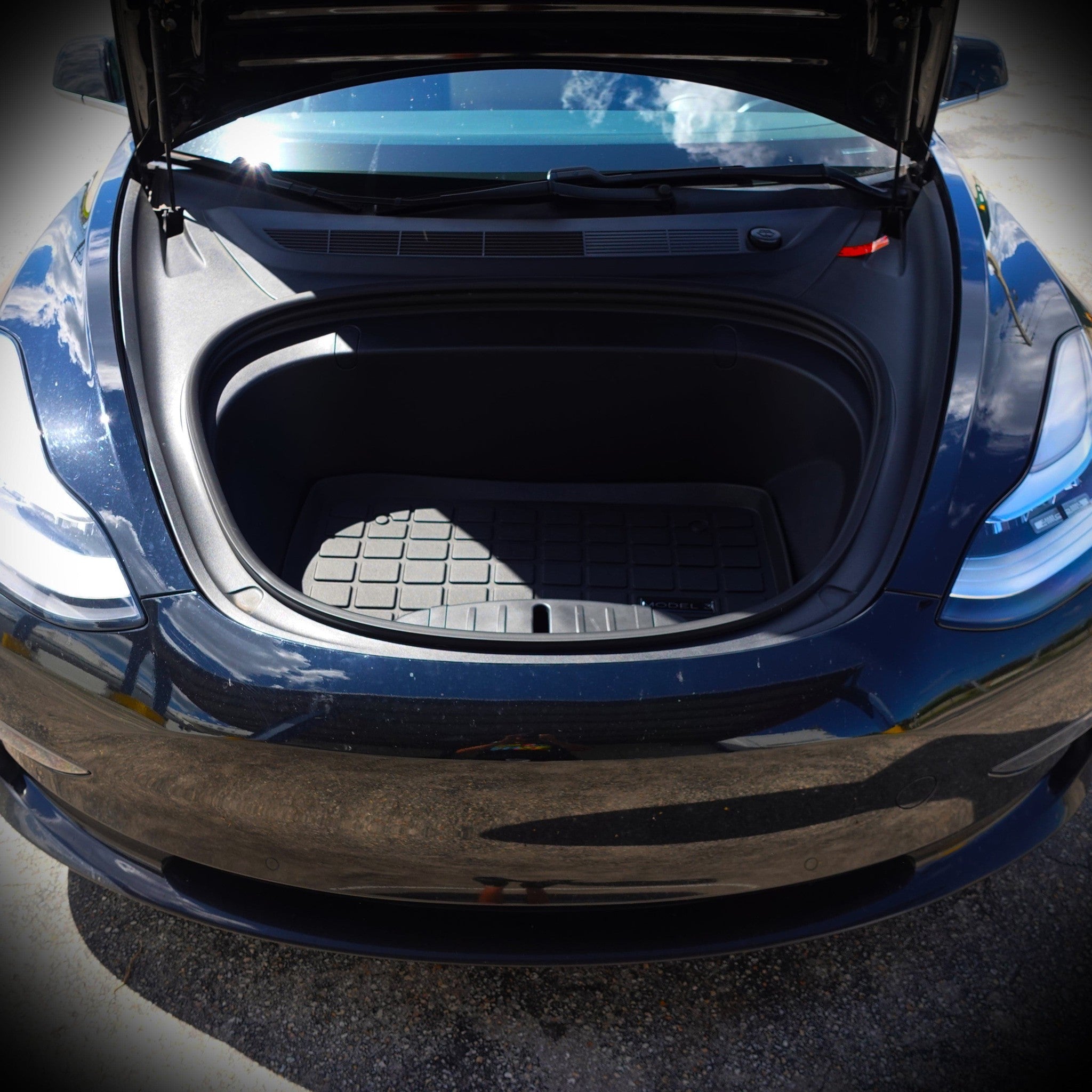 Noble Frunk Mat - Black Rubber Front Trunk Liner Heavy Duty Cargo Mat - Tesla Model 3 - 2021-2023