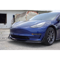 Noble Gloss Black Stage 1 Front Bumper Lip (2 piece) Tesla Model 3 2017-2023