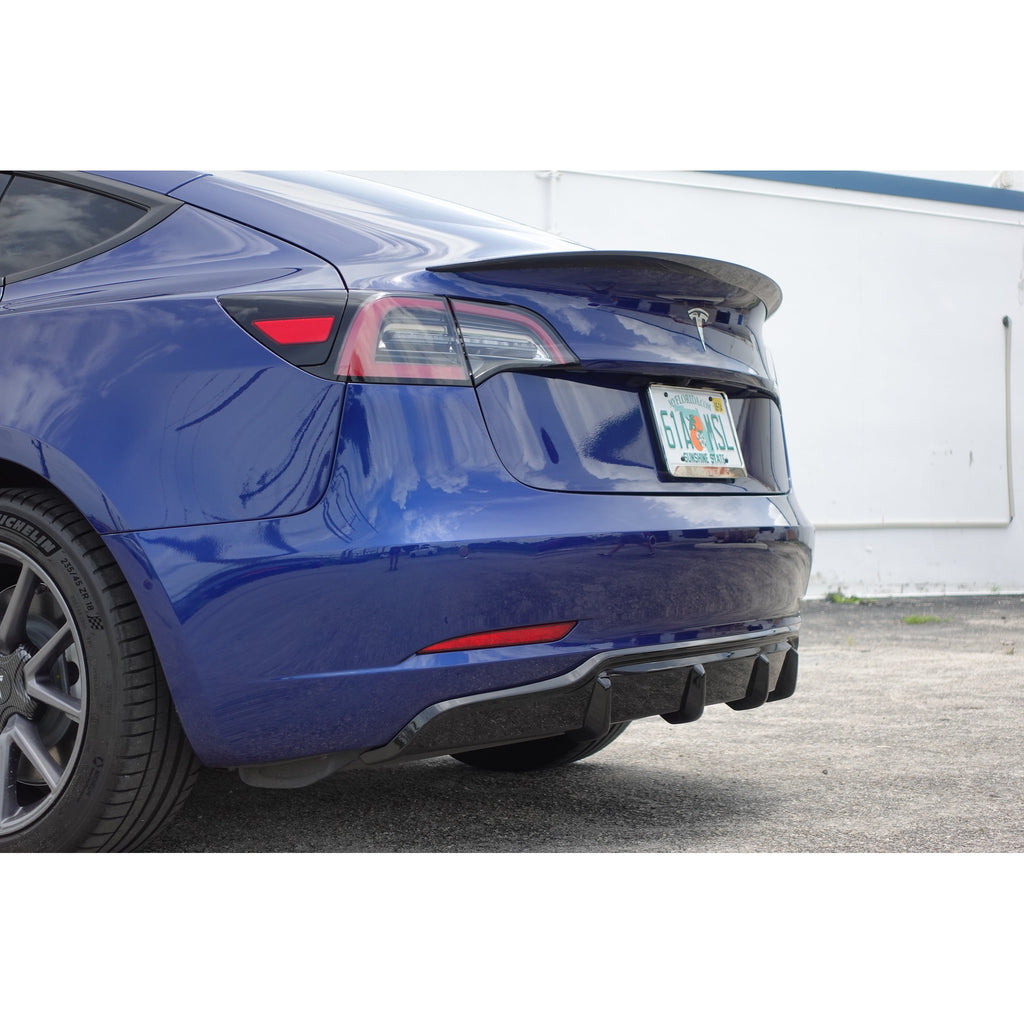Import Diffuser Noble Gloss Black Stage 1 Rear Diffuser Tesla Model 3 2017-2023 ...