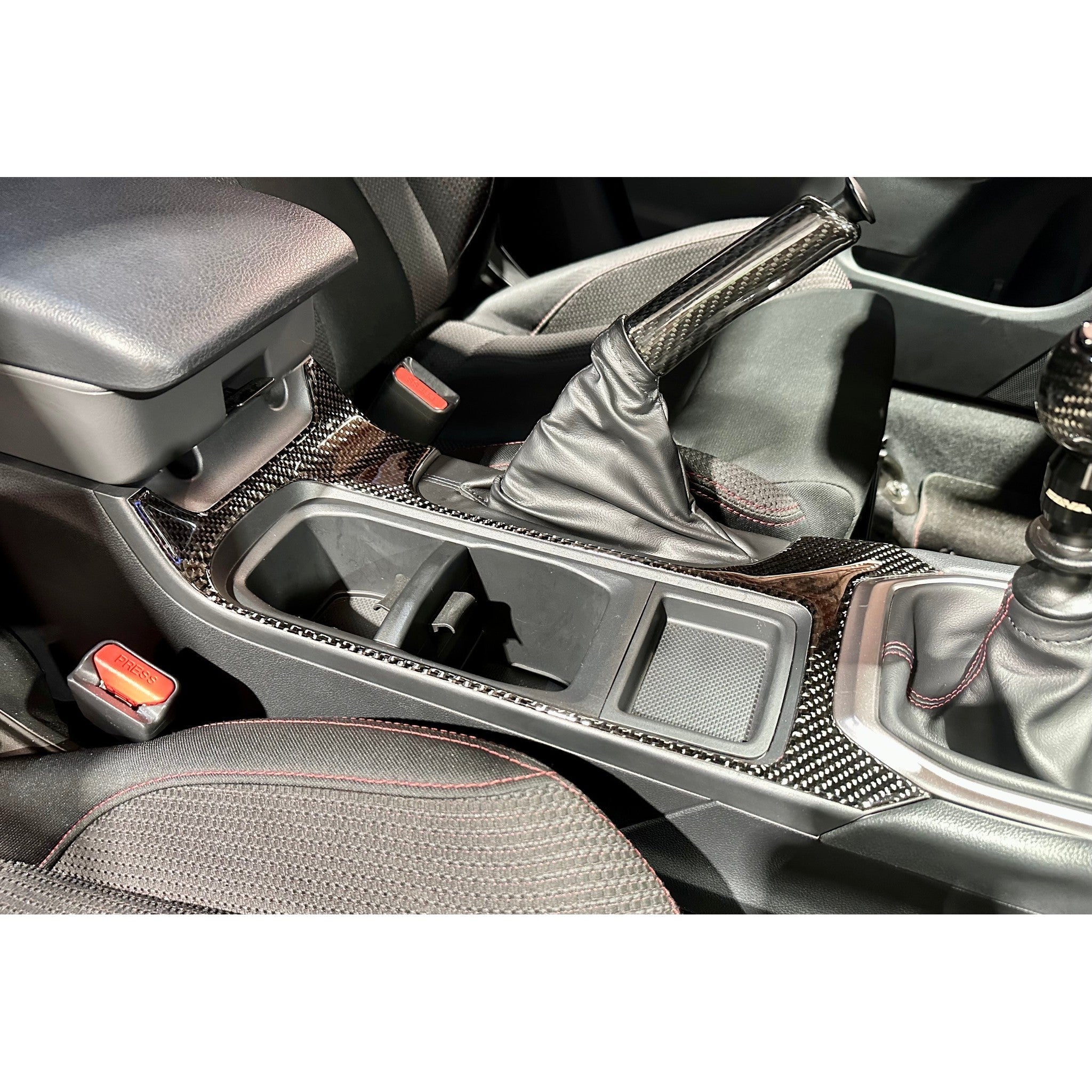 Noble Gloss Carbon Fiber Center Console Overlay Subaru WRX 2022-2026 with 6MT Only