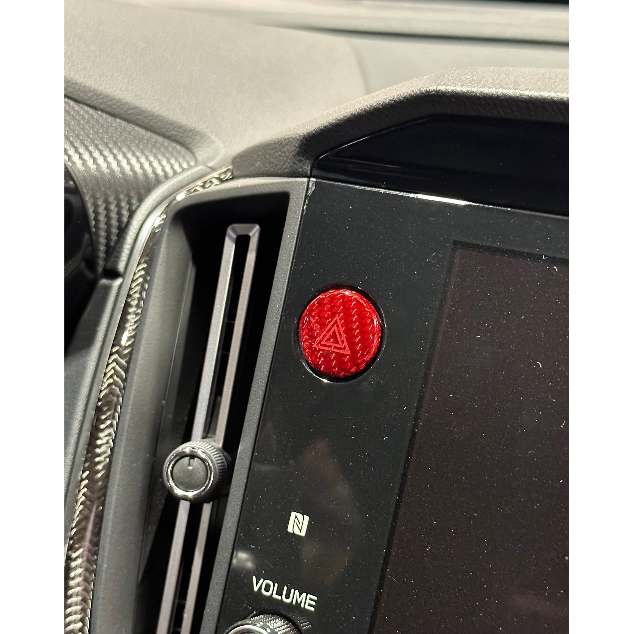 Noble Gloss Carbon Fiber Hazard Button Overlay Subaru WRX 2022-2026