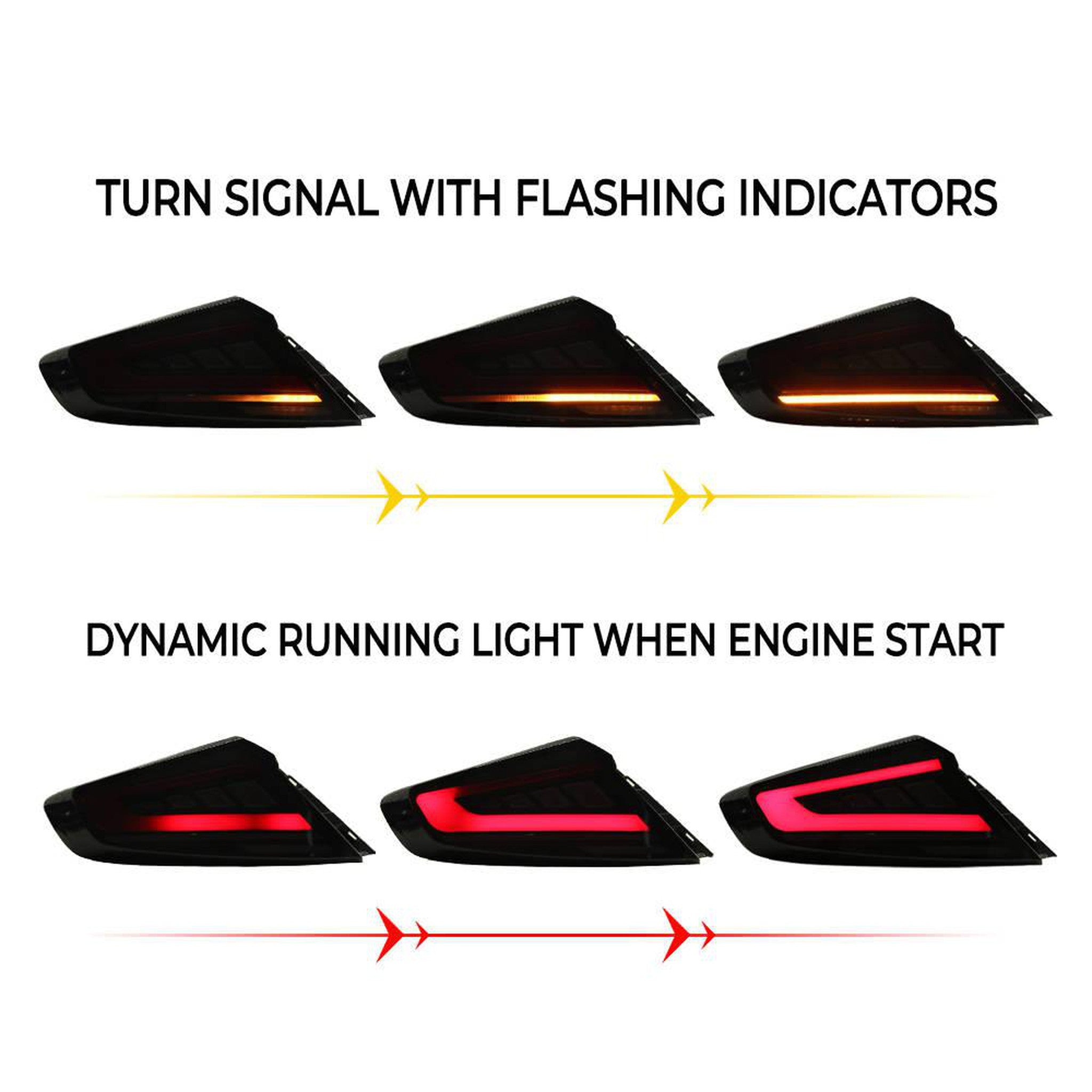 Noble RGB S4 Style Tail Lights V1 (Smoked Lens White Bar) - 2022-2026 WRX