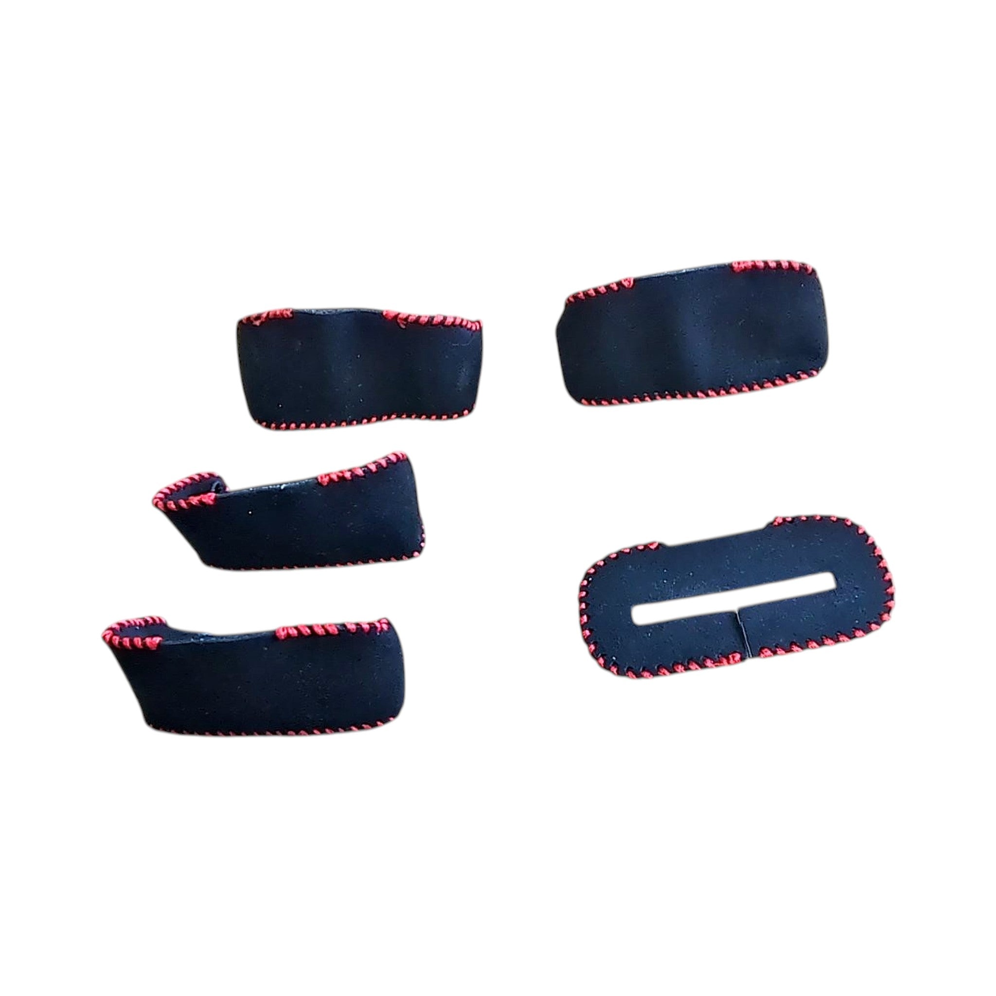 Noble Suede Seat Belt Buckle Covers Black with Red Stitching Subaru WRX 2022-2023