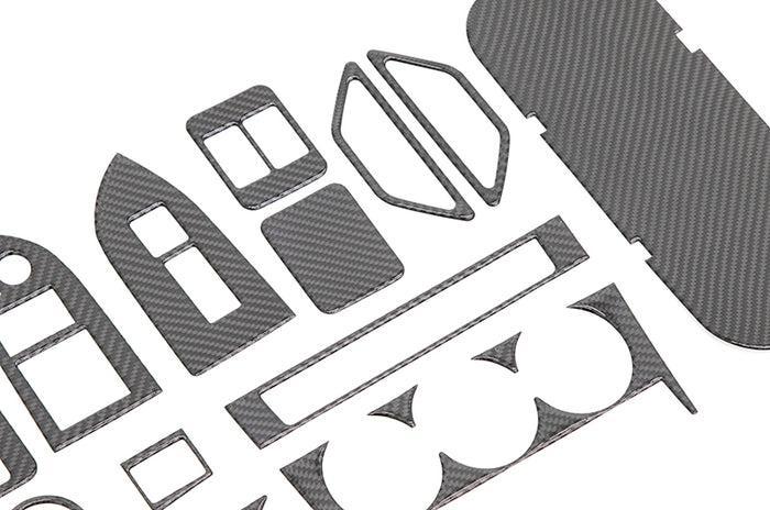 OLM Carbon Fiber Interior Dress Up Kit (17pc w Passenger Door Lock) Limited RHD 13-16 Scion FR-S / 13-20 Subaru BRZ / 17-20 Toyota 86 | A.70184.3