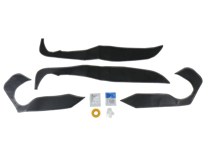 OLM Leather Look Door Kick Guard with Silver Stitching Toyota Supra 2020-2024 | A.70130.1