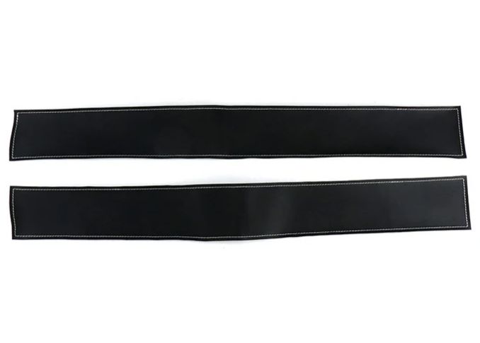 OLM Leather Look Door Sill Kick Guard with Silver Stitching Toyota Supra 2022-2024 | A.70130.2