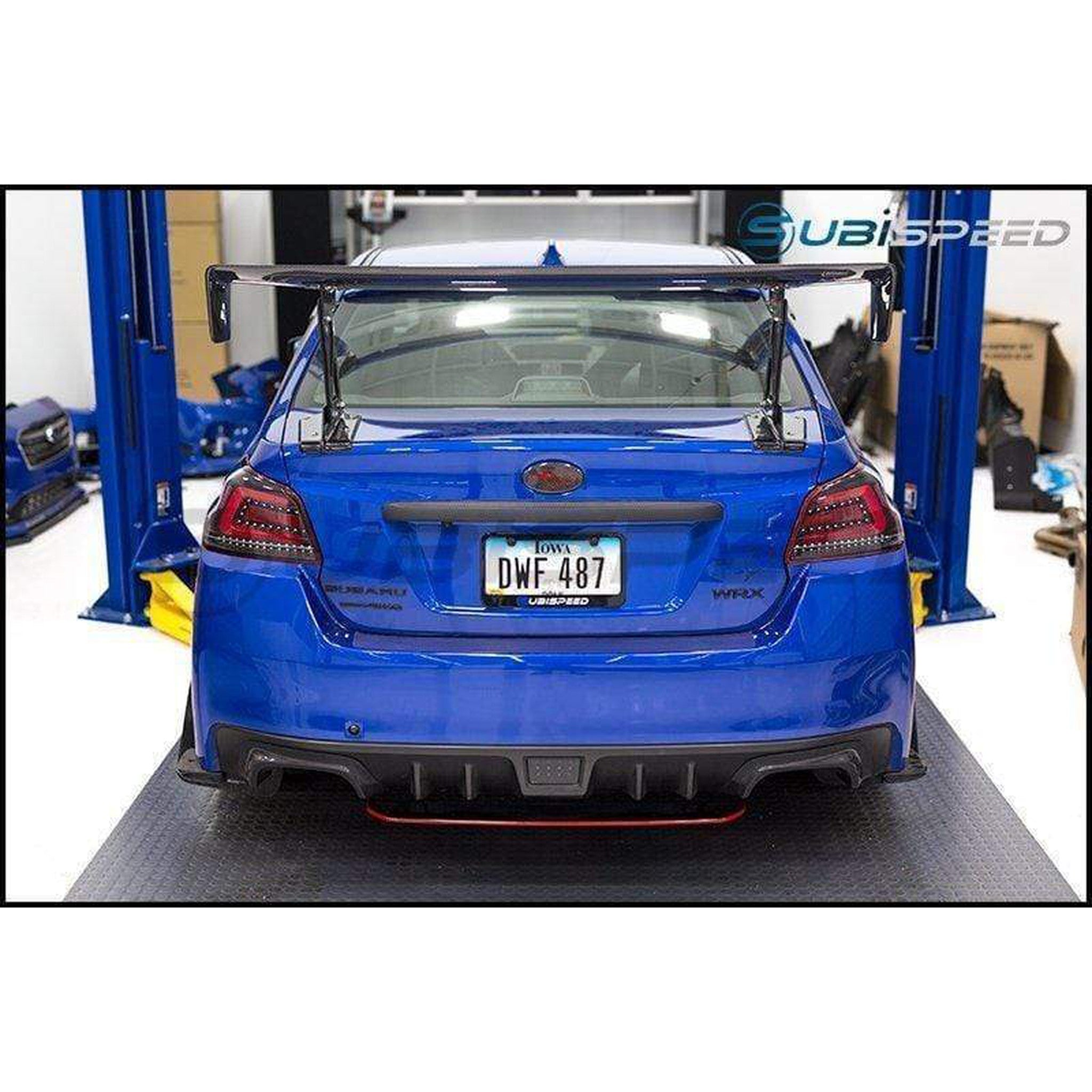 OLM STI Style Rear Diffuser Black Diffuser with Red Line Subaru WRX / STI 2015-2021 | 15WRXRDBKRD
