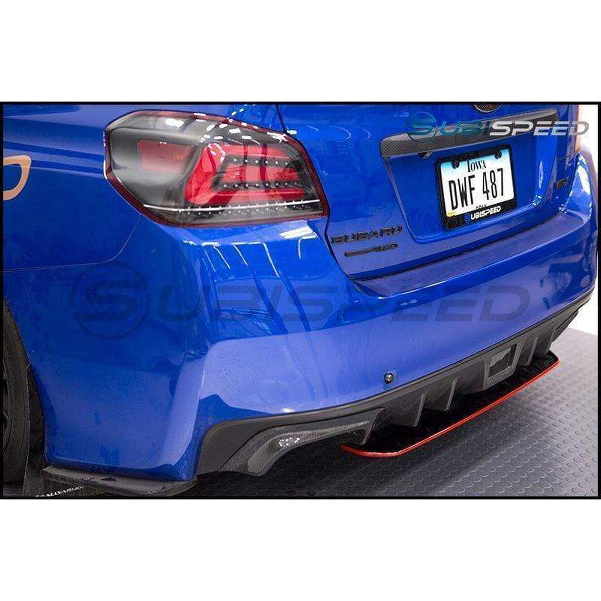 OLM STI Style Rear Diffuser Black Diffuser with Red Line Subaru WRX / STI 2015-2021 | 15WRXRDBKRD