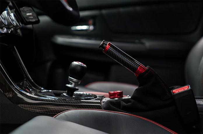 OLM Signature Series Ebrake Handle (Black Carbon w Red) WRX / STI 2015-2021 / BRZ / FR-S / 86 2013-2026 | A.70217.1-RD