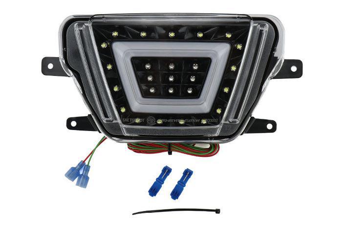 OLM V2 F1 Style Multifunction 4th Brake Light (Clear Lens Black Base White Bar) Toyota Supra 2020-2024 | A.70236.1-B