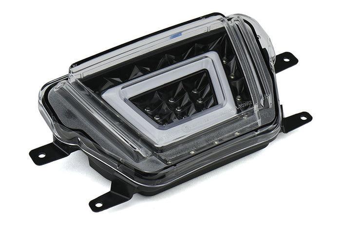 OLM V2 F1 Style Multifunction 4th Brake Light (Clear Lens Black Base White Bar) Toyota Supra 2020-2026 | A.70236.1-B