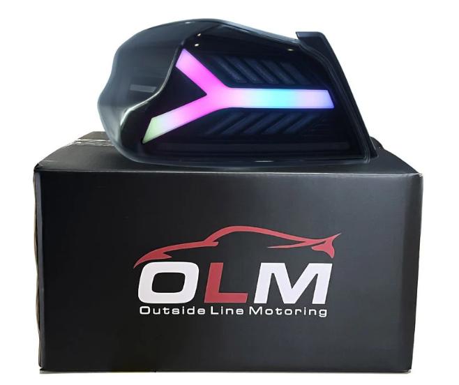 OLM Y-Spec LED Taillights (Smoke Lens White Optic w/RGB) - 2015-2021 WRX / STI | E.47004.1-RGB