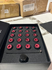 [OPEN BOX] Cosmis Wheels Floating Nut Lug Nuts | 12x1.25 Red/Black | 45mm Length | Set of 20 - Default Title