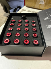 [OPEN BOX] Cosmis Wheels Floating Nut Lug Nuts | 12x1.25 Red/Black | 45mm Length | Set of 20 - Default Title